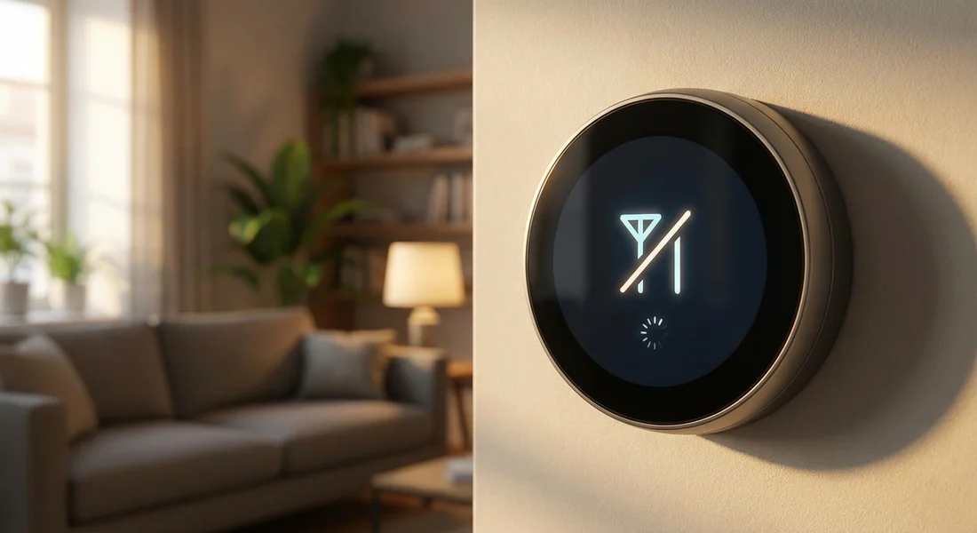 Icône de perte de signal sur un thermostat sans fil