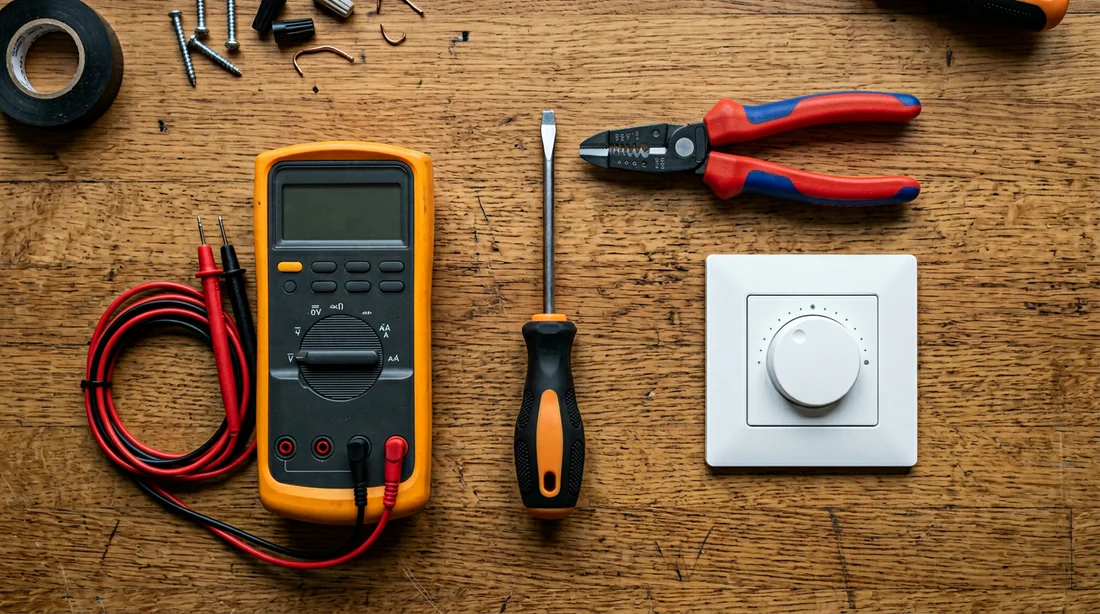 Outils d'électricien pour le montage d'un variateur de vitesse