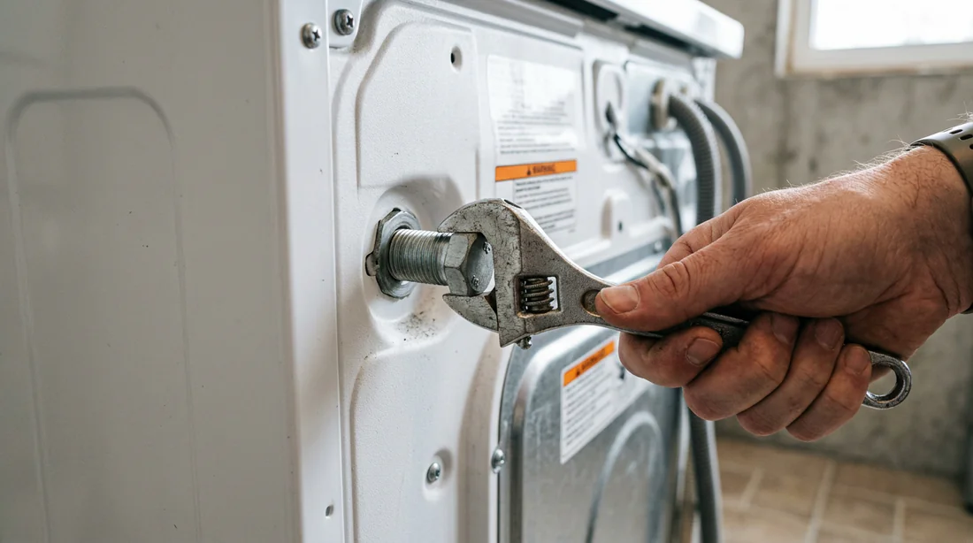 Utilisation d'une clé pour retirer les vis de bridage