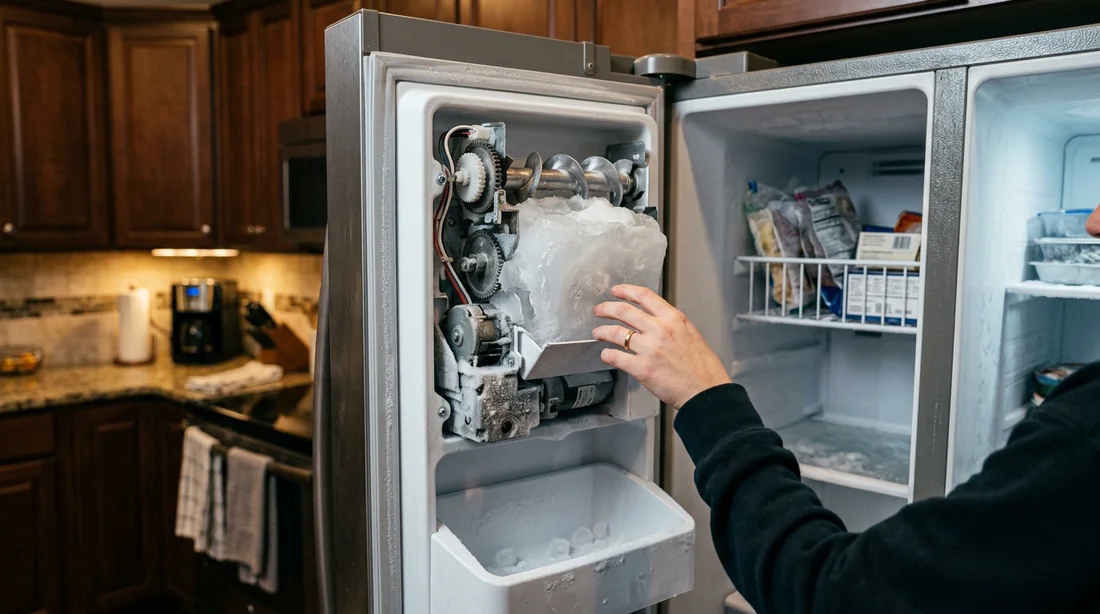 Vérification du tuyau d'arrivée d'eau à l'arrière d'un réfrigérateur Daewoo.