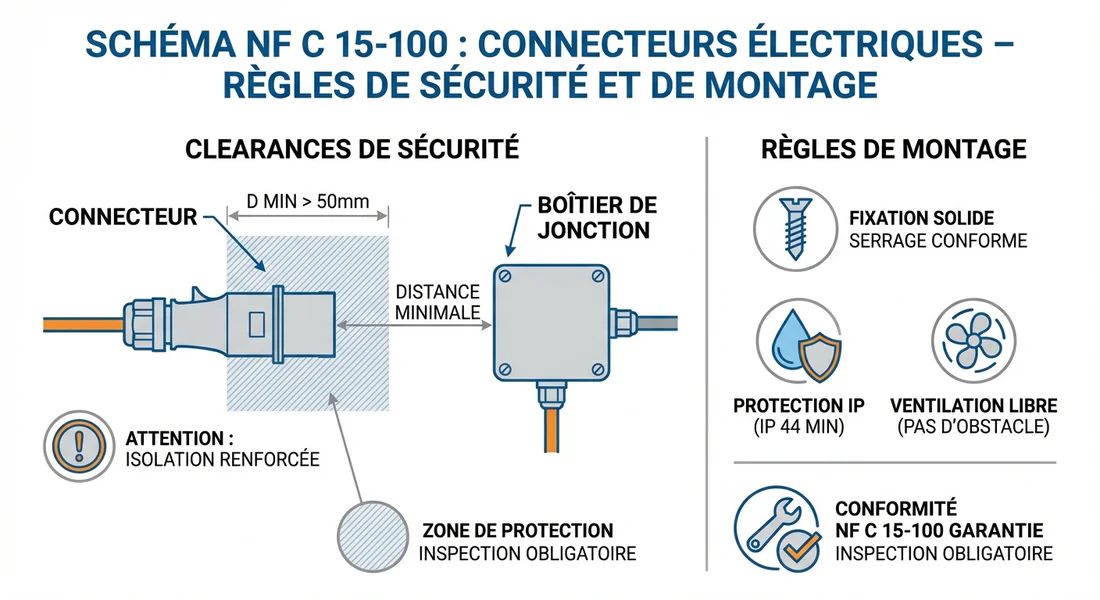Schéma technique des normes de sécurité électrique NF C 15-100.